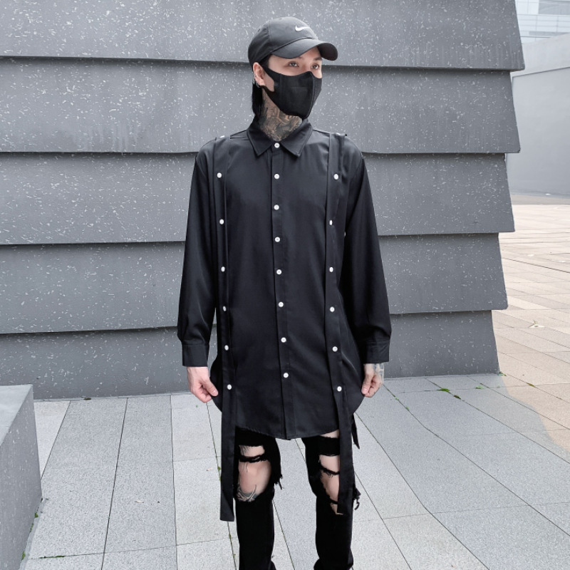 Spring and Summer Men's Long-sleeved Shirt Loose Non-ironing Casual Fashionable Youth Shirt Coat C81 P75