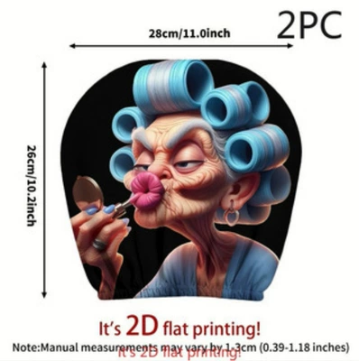 Hurts" Design, Universal for Car Interiors, Sürətlər qutusu və əl tormozu başlıqları - cartoon-curly-hair-old-woman-2-pack