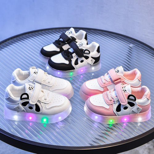 Infant shoes 2026 new spring and autumn cartoon luminous baby soft soles luminous shoes for men and girls skate shoes for non-slip