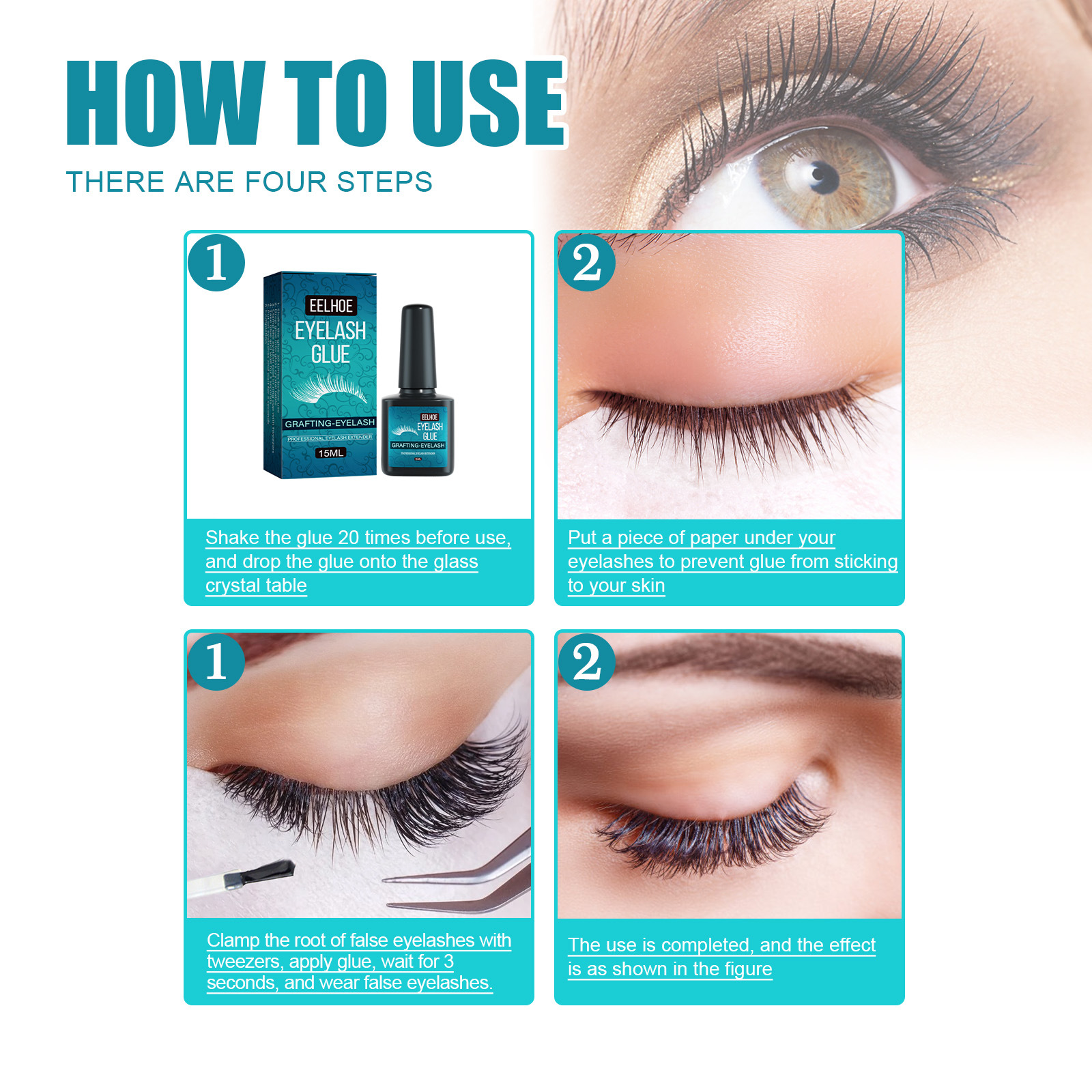 EELHOE-varttaminen hellävarainen, vähäherkkä, nopeasti kuivuva, vedenpitävä, ei jälkiä ja kaunis meikkisilmä_voghion.com