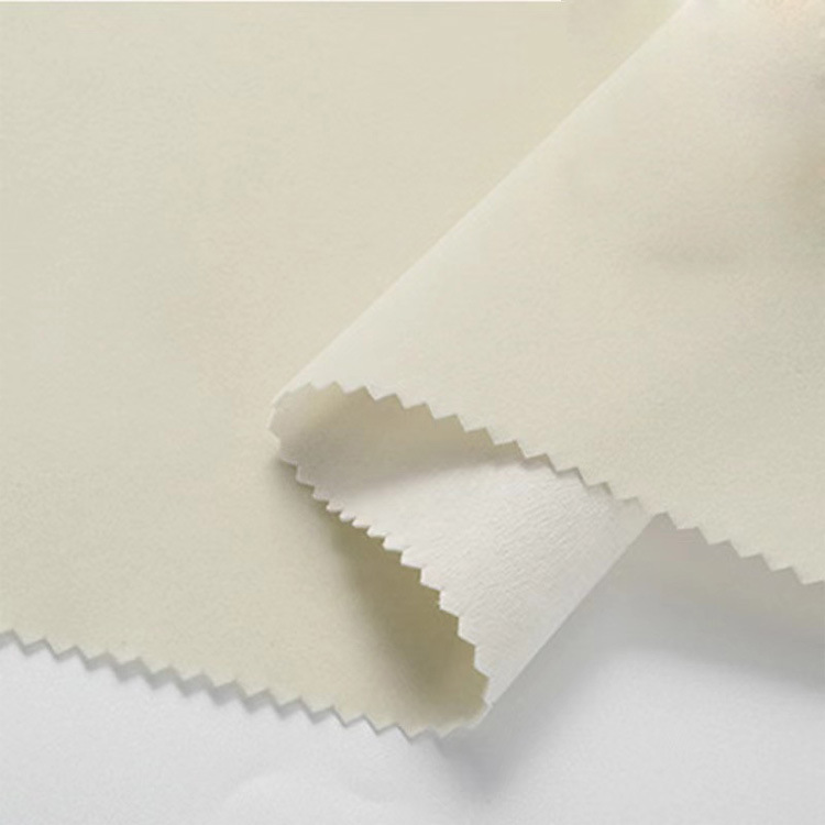 工厂现货特价水刺长毛植绒布 米白色植绒绒布 包装盒内衬绒布