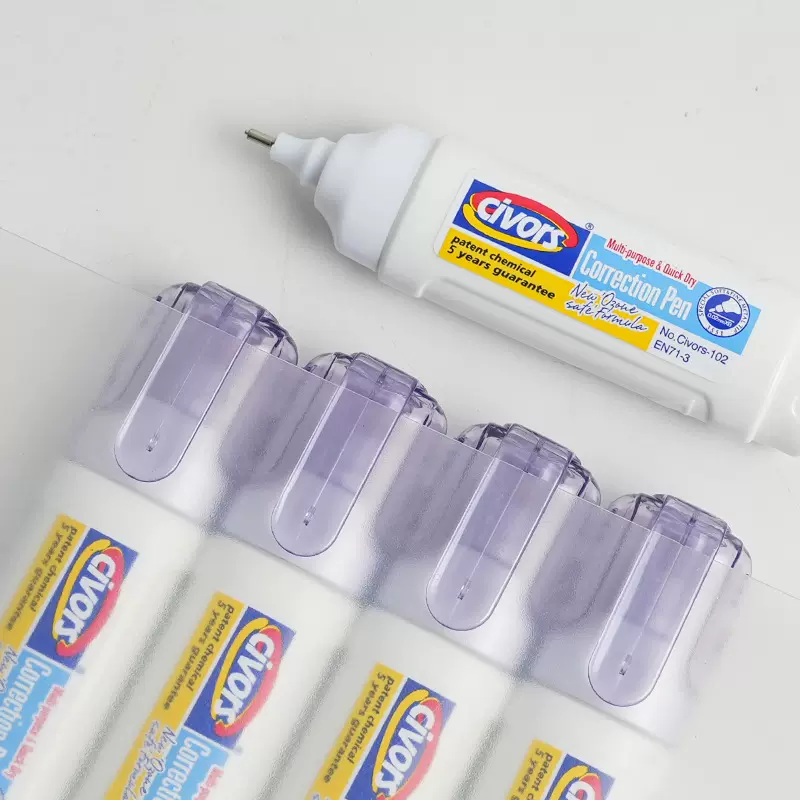10ml修正液白色学生专用修改液按压大容量涂改液12支文具厂家批发