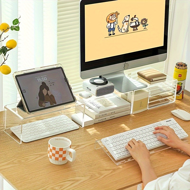 アマゾンアクリル透明キーボードトレイブラケットコンピュータホルダーパッド高展示棚滑り止めキーボードラック卸売り|undefined