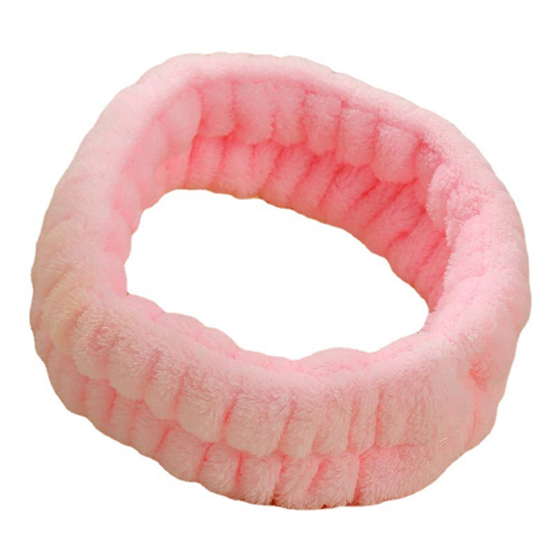 Directo de fábrica de color sólido simple banda de pelo de lavado facial banda de pelo autoadhesivo accesorios DIY felpa anillo de pelo semiacabado tocado