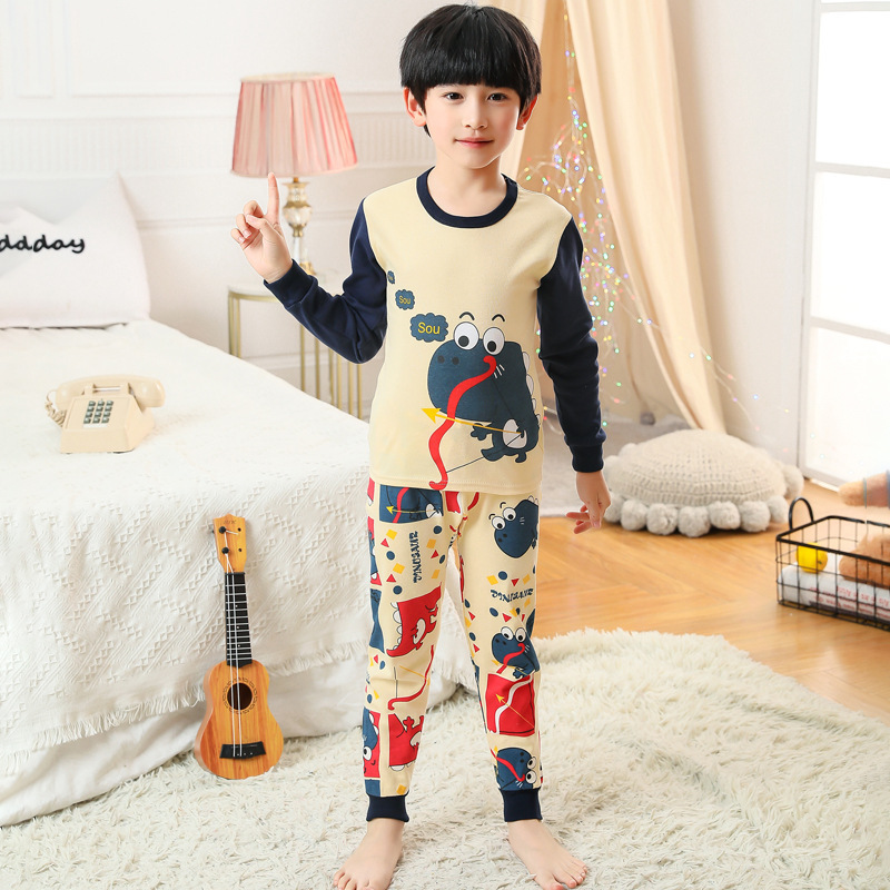 Ropa de otoño para niños nuevos pantalones largos traje de algodón puro niños medianos y grandes niños niñas bebé moda ropa para niños ropa interior a juego 4