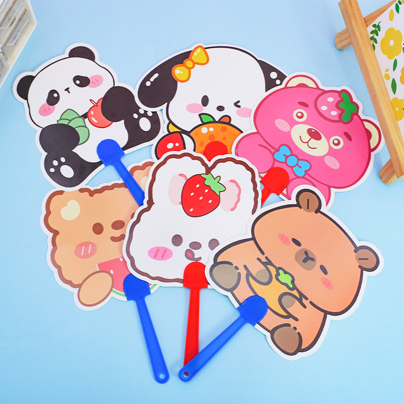 Cartoon animals in different types of fan children are cute and hand…
