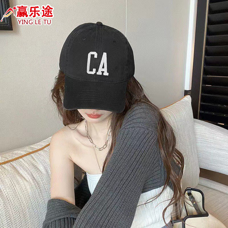 new hat male baseball cap fashion black hard crown baseball cap women‘s face little wild sun protection spring and autumn sun protection