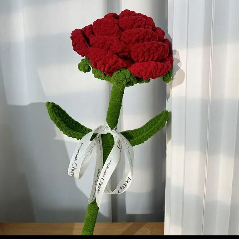 2025新款巨无霸玫瑰花仿真针织毛线花束送妈妈母亲长辈母亲节礼物|undefined
