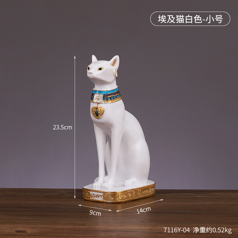 Creative Egyptian cat god guardian decoration home living room wine cabinet decoration personalized Lucky Cat resin crafts