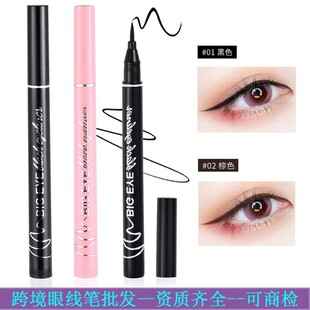 Southeast Asian Cross-Border Export Eyeliner + Waterproof, Long-Lasting, Non-Smudged, Quick-Drying Sponge Head Cool Black Eyeliner Wholesale