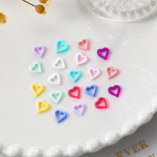 Love nail jewelry dopamine color hollow love resin accessories diy nail accessories wholesale