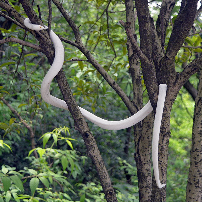 Cross-border creative white snake toy snake trick scary simulation snake soft glue white snake role-playing ornaments props