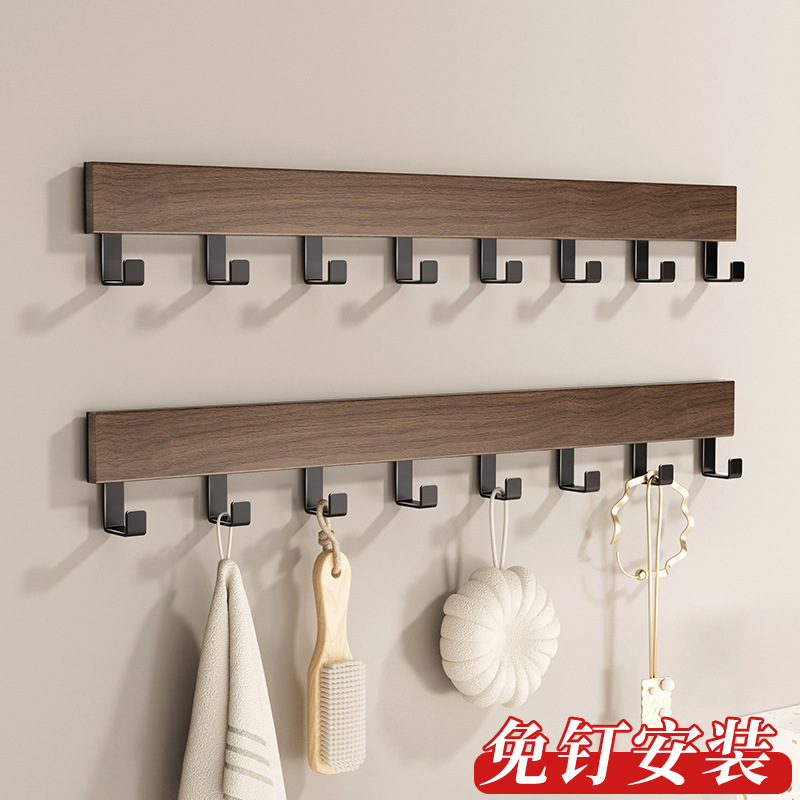 Medieval Style Clothes Hook at the Entrance to the Entrance Hall, Wall-Mounted Wooden Clothes and Hat Hooks Without Drilling