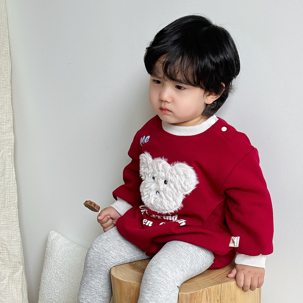 Ropa de bebé otoño e invierno mamelucos triangulares ropa de bebé más mono de terciopelo