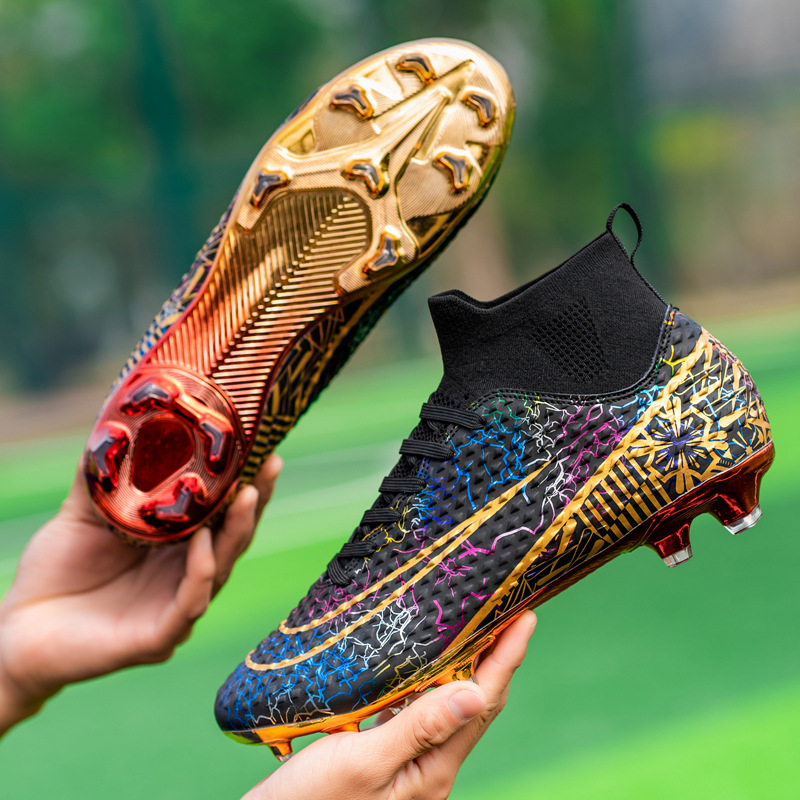Gilded Messi Football boot Men's Broken Student Youth Mandarin Duck Artificial Grass Long Nails Training_voghion.com