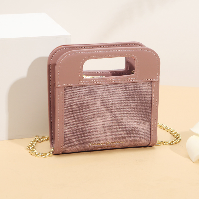 New Women's High-end Simple Chain Crossbody Folding Wallet Short Women's Wallet Instagram Women's Red Bag