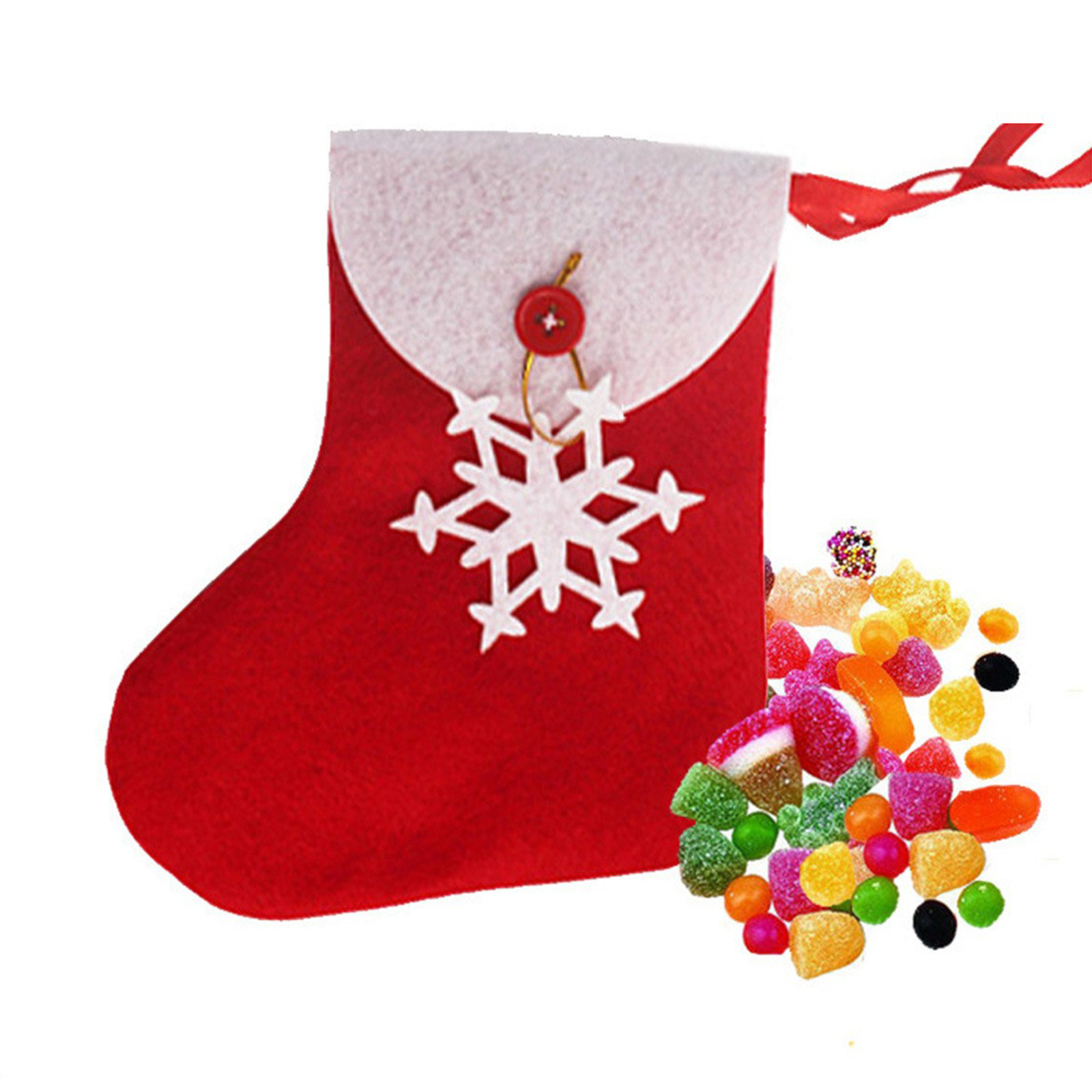 Decoraciones de Navidad transfronterizas copo de nieve calcetines de Navidad árbol de Navidad colgante bolsas de regalo regalos para niños de Navidad