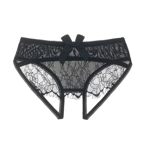 Eyelash lace sexy underwear women's low-waist open transparent temptation mesh briefs sexy open crotch 3021