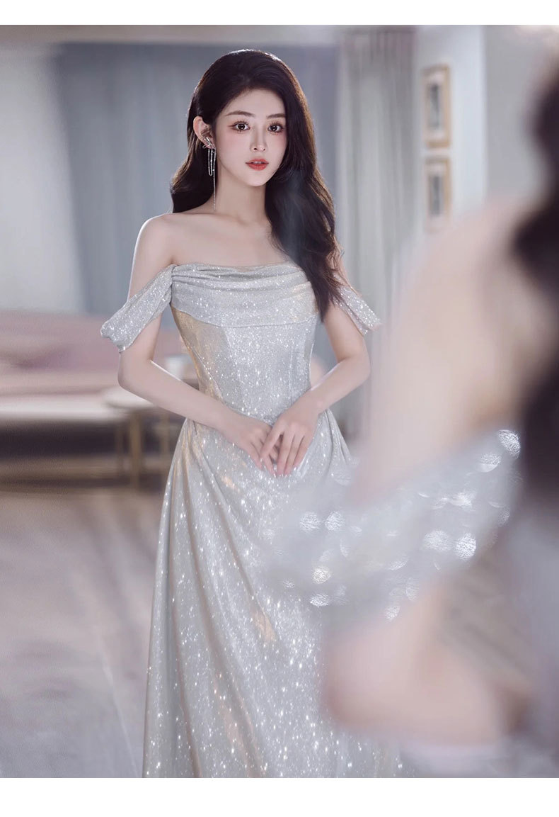 Elegant Off The Shoulder Evening Gown High-End Banquet Dress Style Super Fairy Like Luxurious Fishtail Toast Dress For Women_ecoleips.com