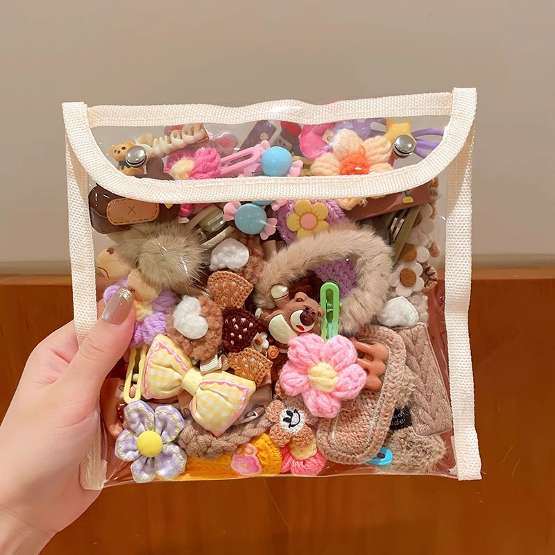 Cute clip de dibujos animados clip de borde conjunto frente cejas clip de cabello para chicas clip de BB otoño invierno de alta sensibilidad adornamiento de cabello tocado