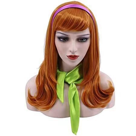 Scooby Doo Dog ScoobyDoo Velma velma wig Orange Long Curly Hair Scooby Doo Dog Daphne Wig