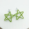 Blue cute earrings with bow, asymmetrical brand rabbit, 2021 collection, Japanese and Korean