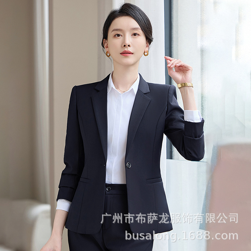 2026秋季新款busalong女士长袖职业西服西裤正式套装工作服 912