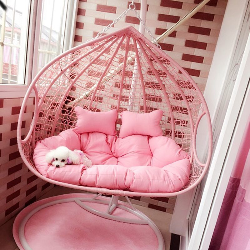 Romántica cesta de caña silla de cama cama de cuna balcón swing silla de mecedora de adultos al aire libre silla de perezoso interior nido de pájaros