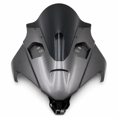 Motorcycle front windshield — installation - bright-gray-black