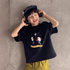 子供tシャツ夏新作2025子供服中大童カジュアル洋風半袖漫画丸襟男児半袖潮
