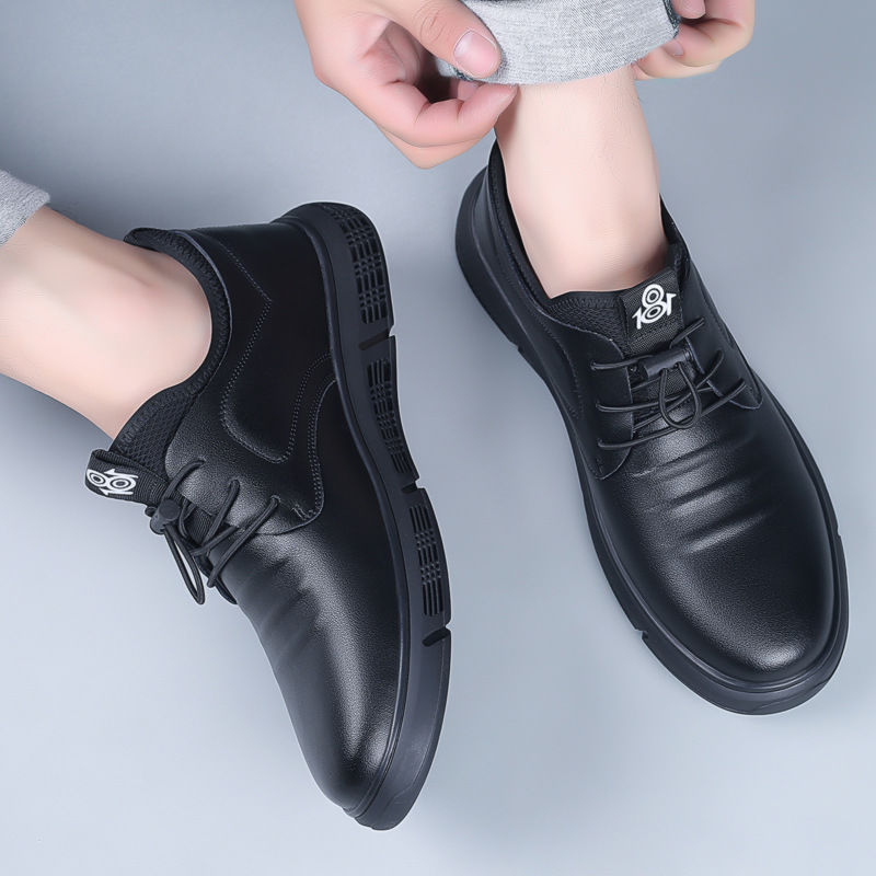 Primavera nuevos zapatos de cuero de hombre cómodos zapatos casuales simples de cuero suave de sol transpirable lazos comerciales zapatos de hombre al por mayor