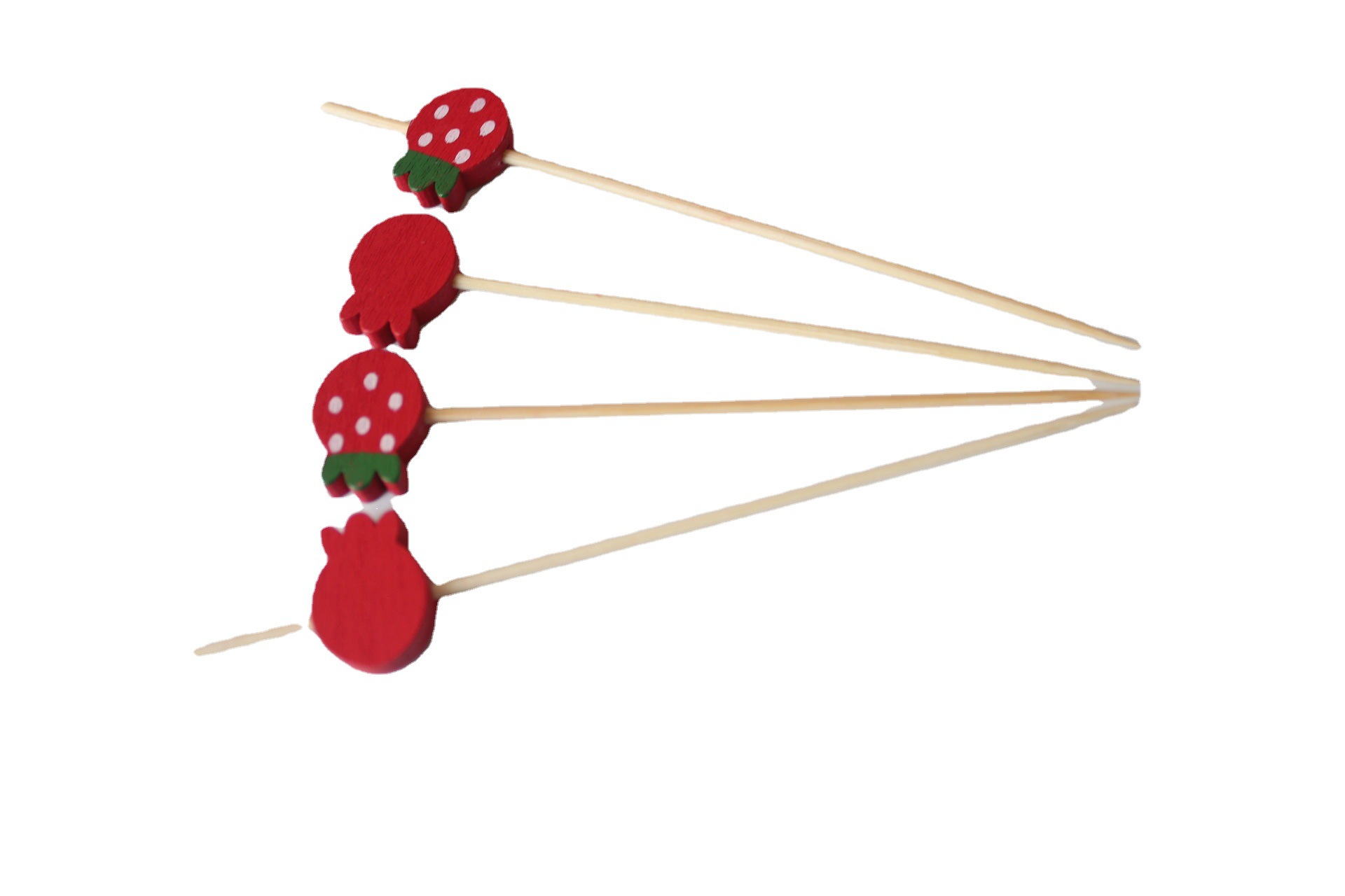 100 unids/pack pequeño tenedor de fruta de fresa palos de sushi palos de cóctel palos de postre