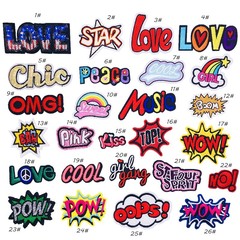 Cross-border English alphabet embroidery cloth stickers computer embroidered hats, bags, shoes and clothing decoration fashion patches cloth stickers