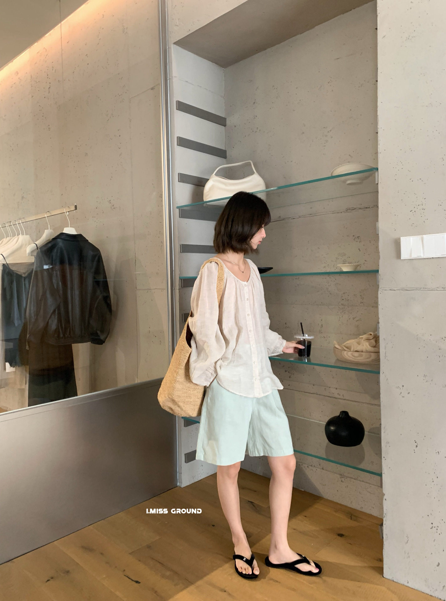 Áo sơ mi nữ tay lửng chất liệu ramie thoáng mát phong cách Pháp — trắng ngà, hồng nhạt, Bột cam, Vàng nhạtcolor chi tiết 38