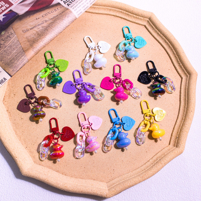 16g Weight Bag Pendant, Keychain Classification 1 Piece Quantity Daily, Party Occasion Resin Material Duck Pattern Unisex Gender Cute Style Cute Duck Resin Unisex Bag Pendant Keychain 无