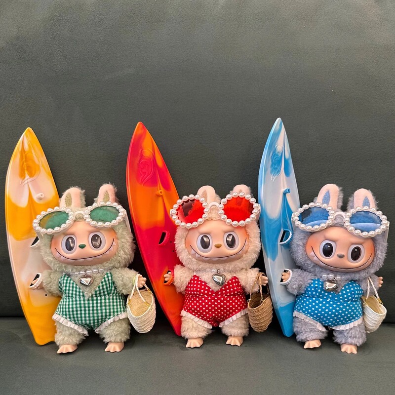 ラブブ labubu ビニール コカ・コーラ ベビー服 第一世代、第二世代、第三世代 17cm 夏用 座り立ちオーバーオールスーツ|undefined