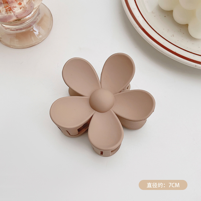 韩式大号鲨鱼夹夏季新款女发饰奶咖色后脑勺发卡抓夹批发|undefined
