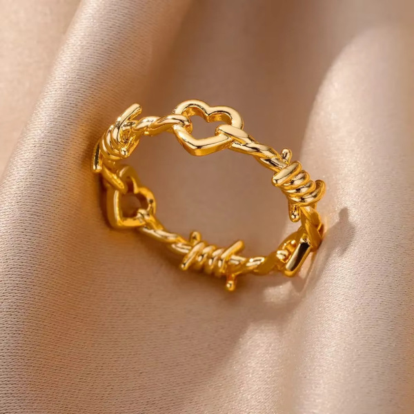 retro geometric small design universal adjustable ring stainless…