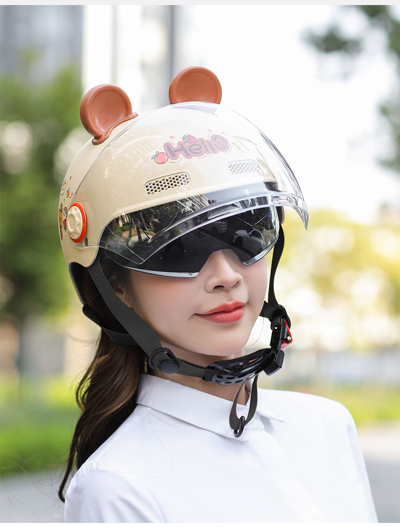3C Certified Helmet Summer Universal Half Helmet Adult Double Lens