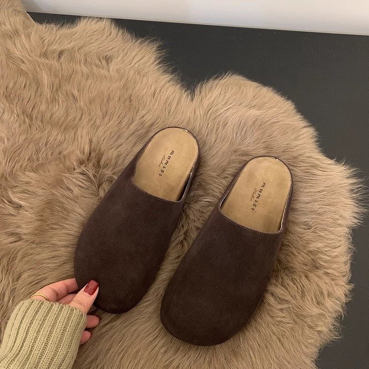 女性用の超人気のハーフスリップオンビルケンシュトックシューズ、多用途のカフスリッポン、レイジーバックトゥフラットスリッパ、ファッショナブルなアウターミュラー|undefined