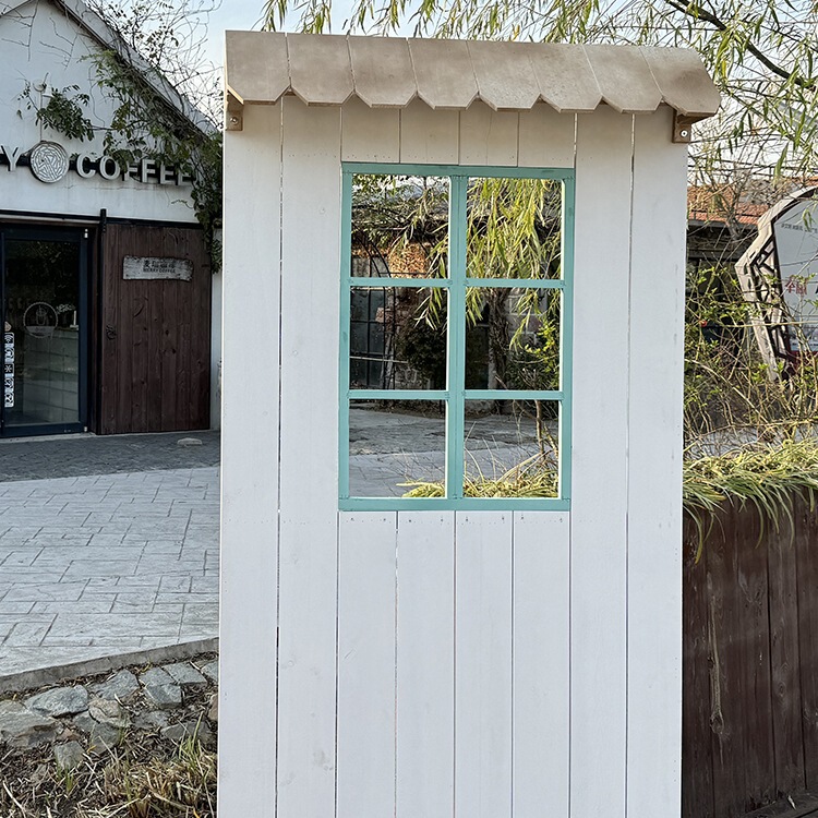 Anticorrosive Wood Screen Hanging Background Board Courtyard Wall Outdoor Courtyard Garden Balcony Decoration Large Wooden Board Background Wall Flower Stand