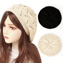 R 37126 Hollow leaf beret hat Ҷ�ӻ��οձ���ñ�羳��ó��