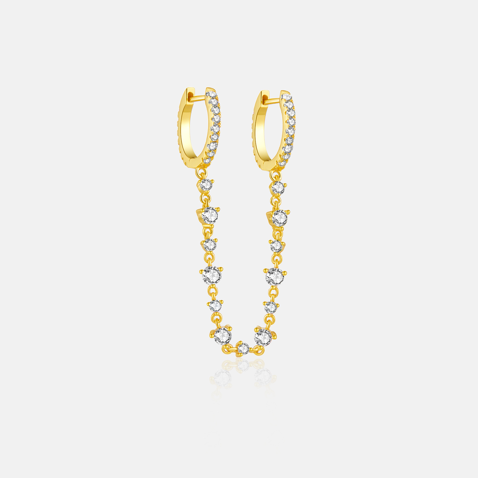 1 Piece Quantity 1 Piece 18K Gold Plated 925 Sterling Silver Zircon U Shape Round Earrings