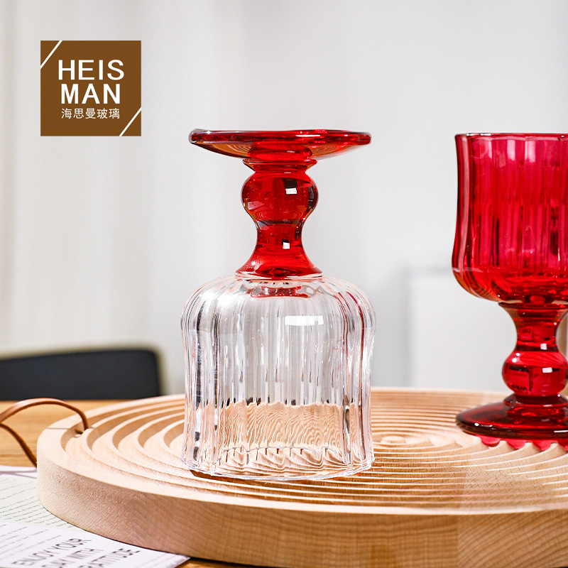 Rustic-style niche ambiance vintage wine glass high-stemmed champagne glass wine glass Insta drink cup