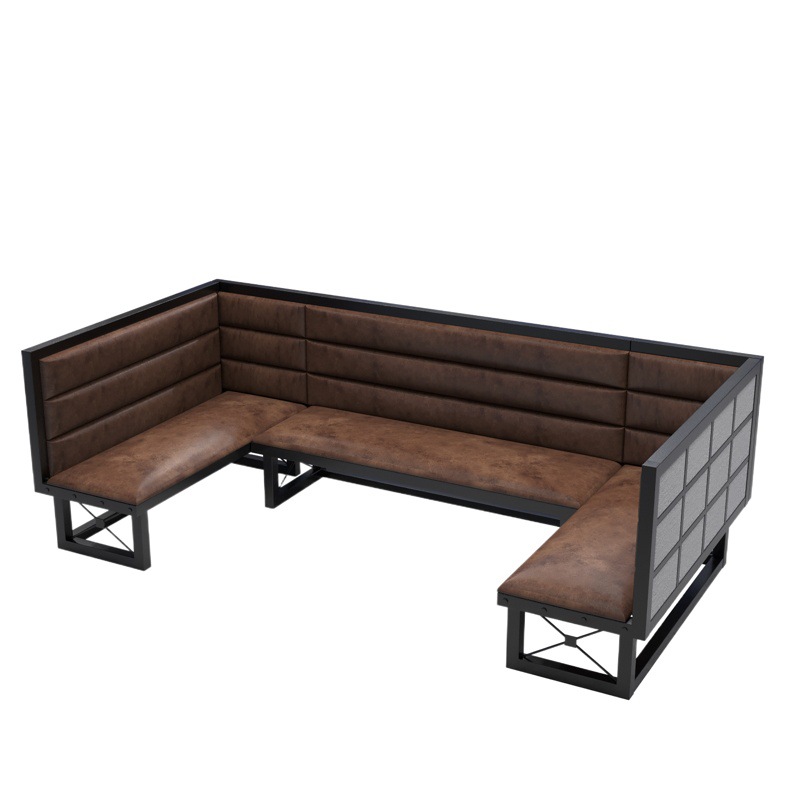 Retro industrial style theme restaurant Qingba bar deck sofa pub Iron hot pot barbecue shop table and chair combination