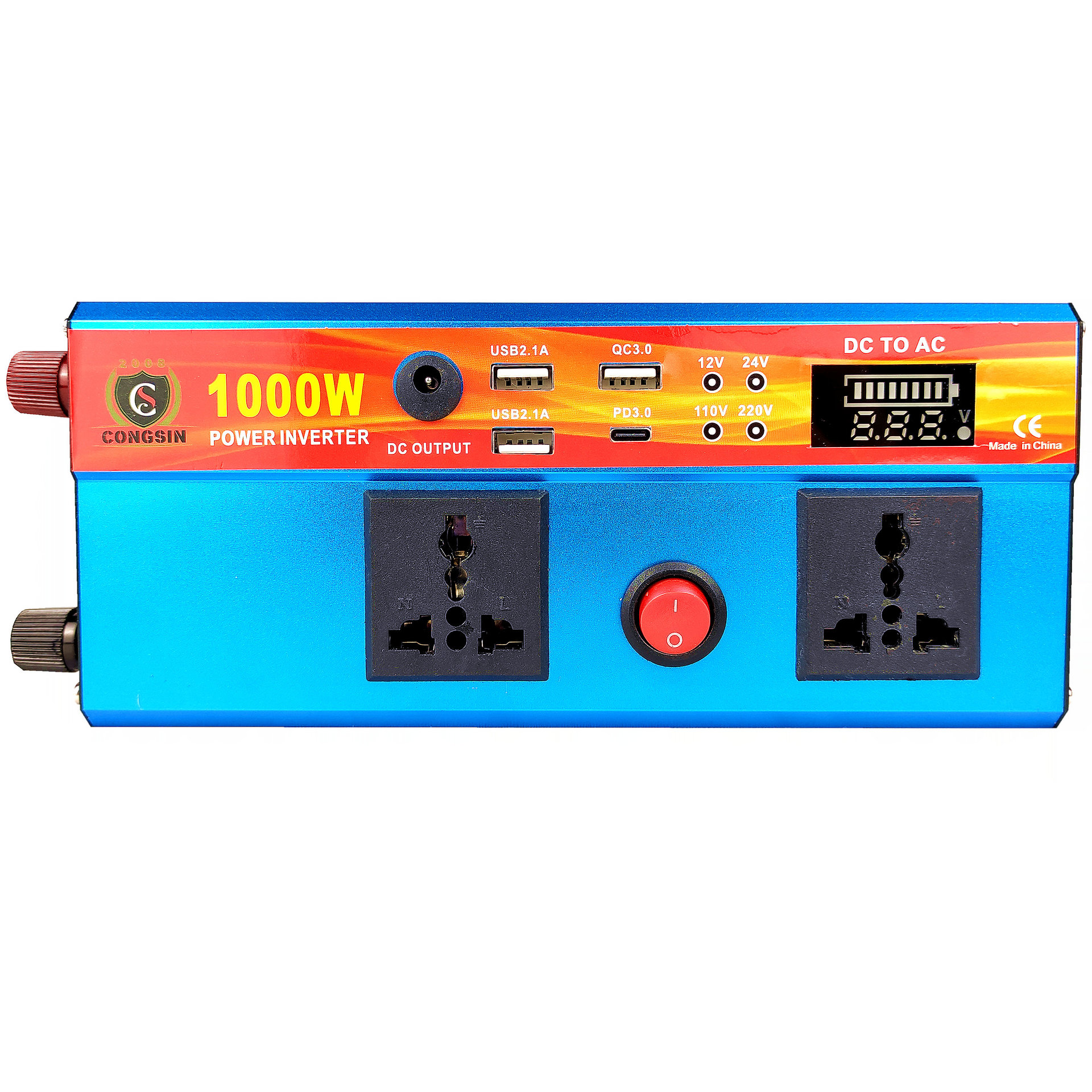 工厂直营 现货热卖 12V转220V 1000W便携车载逆变器带Type-C &USB