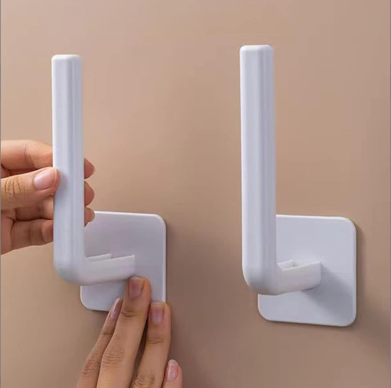 Hook Adhesive Hook, No-Drill Plastic L-Shaped Door Hanger for Clothes, Kitchen Hook, Strong Adhesive, Traceless, Multifunctional Hook Adhesive Hook, No-Drill Plastic L-Shaped Door Hanger for Clothes, Kitchen Hook, Strong Adhesive, Traceless, Multifunctional