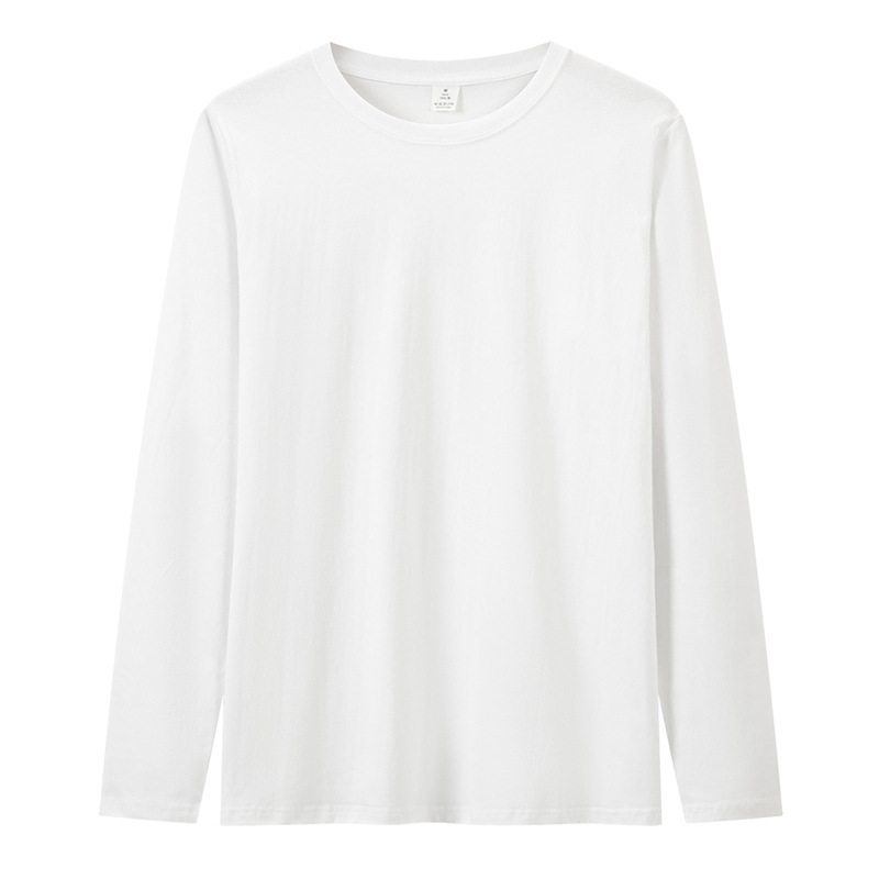 230G algodón suelta manga larga Otoño e Invierno estilo coreano casual niñas Camiseta básica color sólido base interior superior image 7