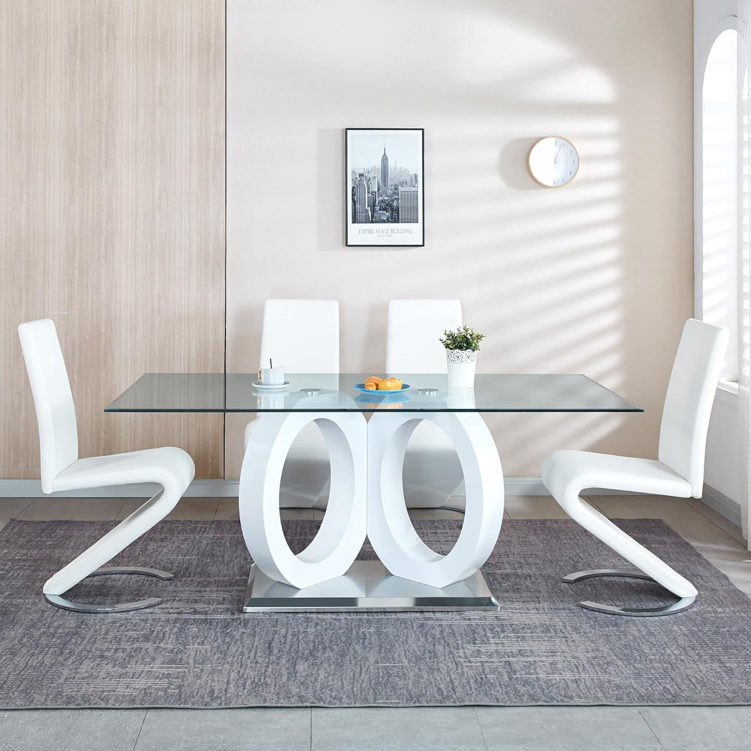 Mesa de comedor de vidrio transparente temperado de exportación mesa de mesa de lujo nórdica mesa de comedor moderna simple image 1