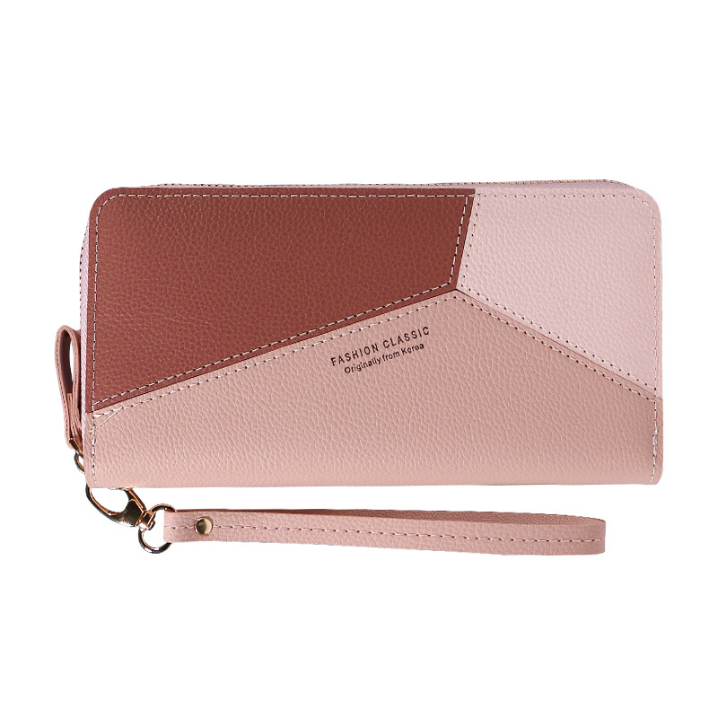 Modisches Patchwork Damen Portemonnaie Mit Doppelreißverschluss_voghion.com
